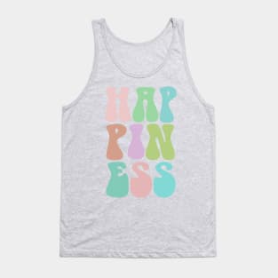 Happiness - Cute Pastel Typography Design Tank Top